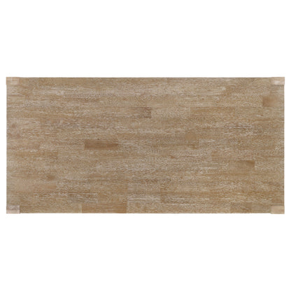 Mesa de comedor Scottsdale de madera maciza de 71 pulgadas, color marrón lavado