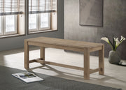 Banco de comedor con base de caballete de madera Scottsdale, color marrón lavado