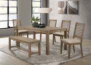 Banco de comedor con base de caballete de madera Scottsdale, color marrón lavado