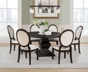Twyla Round Wood Dining Room Table Set Dark Cocoa