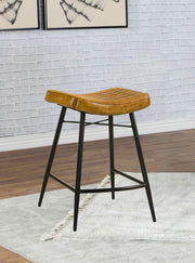 Bayu Leather Upholstered Counter Stool  (Set of 2)