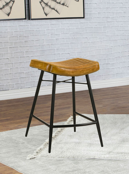 Bayu Leather Upholstered Counter Stool  (Set of 2)