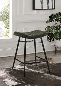Bayu Leather Upholstered Counter Stool  (Set of 2)