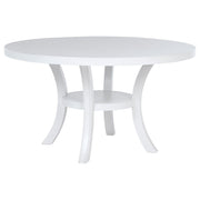 Judd 54-inch Round Wood Dining Table Set Pearl White