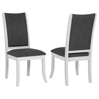 Silla de comedor tapizada Judd en blanco perla (juego de 2)