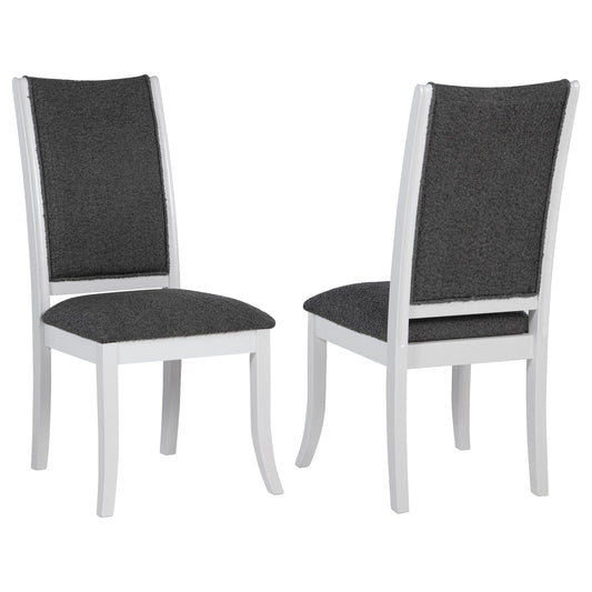 Silla de comedor tapizada Judd en blanco perla (juego de 2)