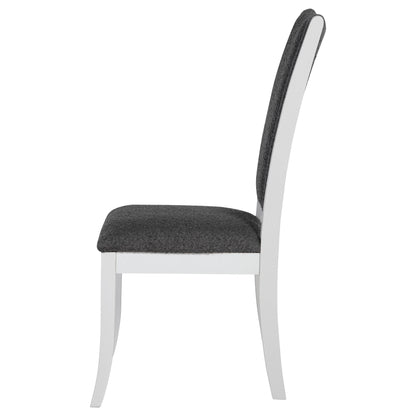Silla de comedor tapizada Judd en blanco perla (juego de 2)