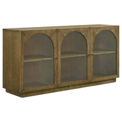 Aparador de comedor Castlewood de 71 pulgadas, estilo buffet, roble marrón