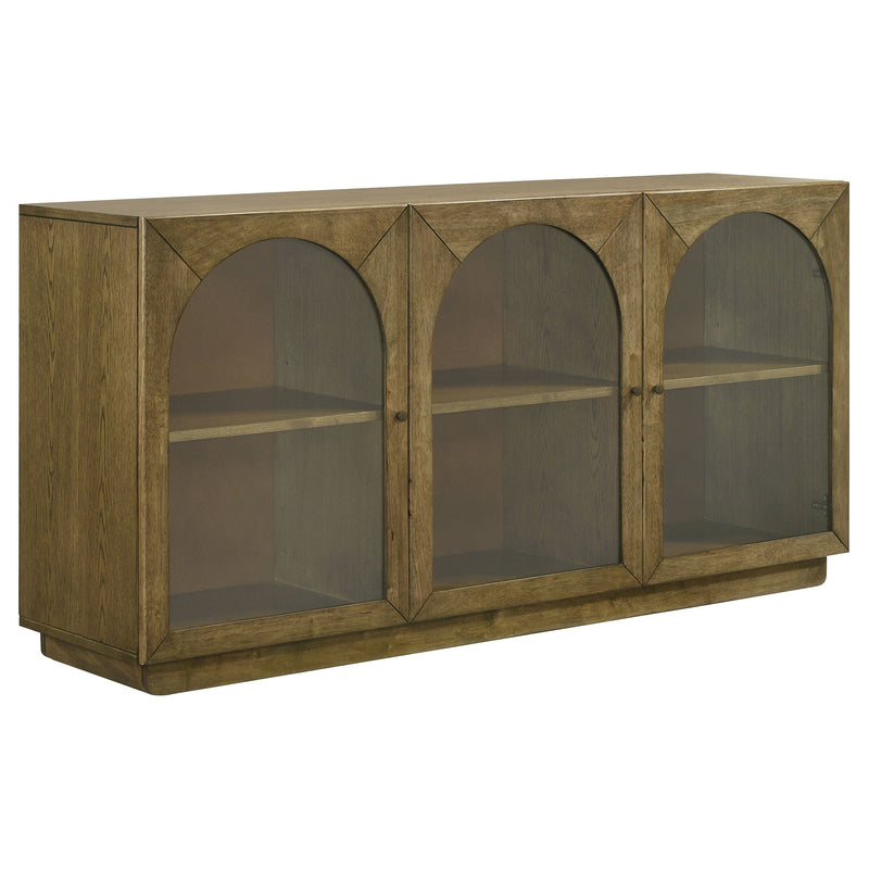 Aparador de comedor Castlewood de 71 pulgadas, estilo buffet, roble marrón