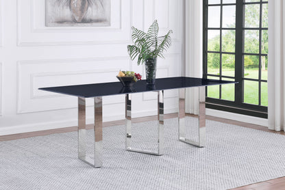 Mesa de comedor rectangular de piedra sinterizada Desden de 79 pulgadas, color gris