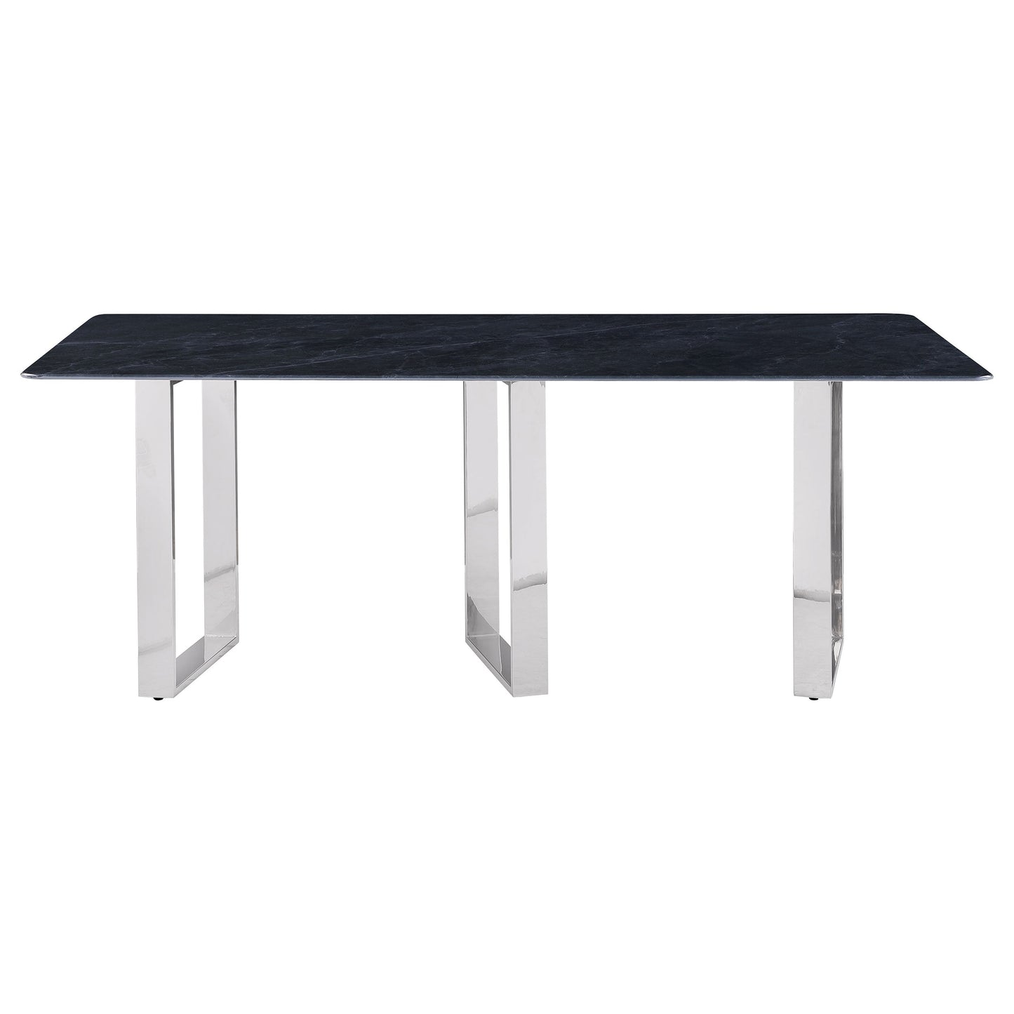 Mesa de comedor rectangular de piedra sinterizada Desden de 79 pulgadas, color gris