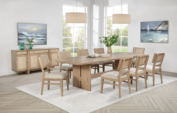 Kailani Rectangular Wood Dining Table Set Beige Oak