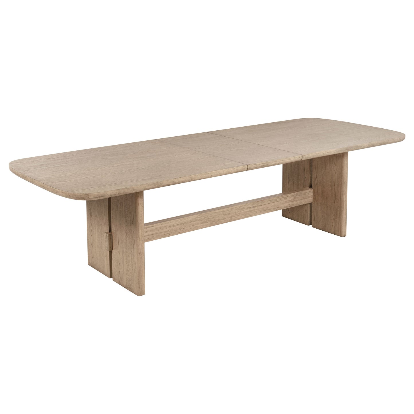Mesa de comedor rectangular de madera Kailani de 110 pulgadas en roble beige