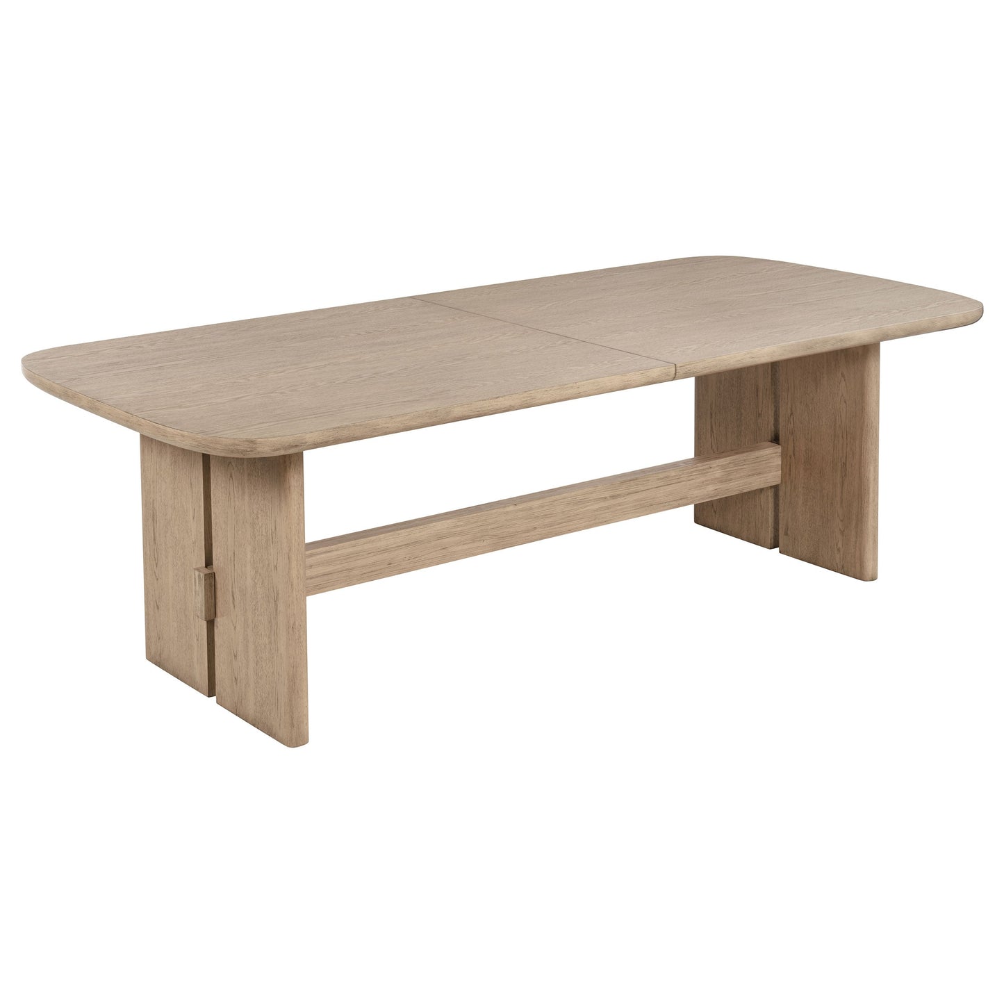 Mesa de comedor rectangular de madera Kailani de 110 pulgadas en roble beige