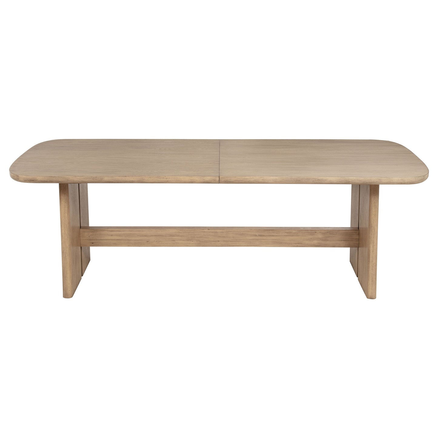 Mesa de comedor rectangular de madera Kailani de 110 pulgadas en roble beige