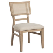 Silla de comedor Kailani de ratán y caña, roble beige (juego de 2)