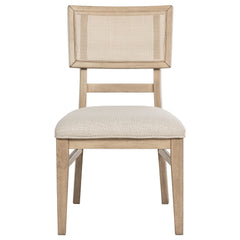 Silla de comedor Kailani de ratán y caña, roble beige (juego de 2)