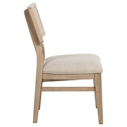 Silla de comedor Kailani de ratán y caña, roble beige (juego de 2)