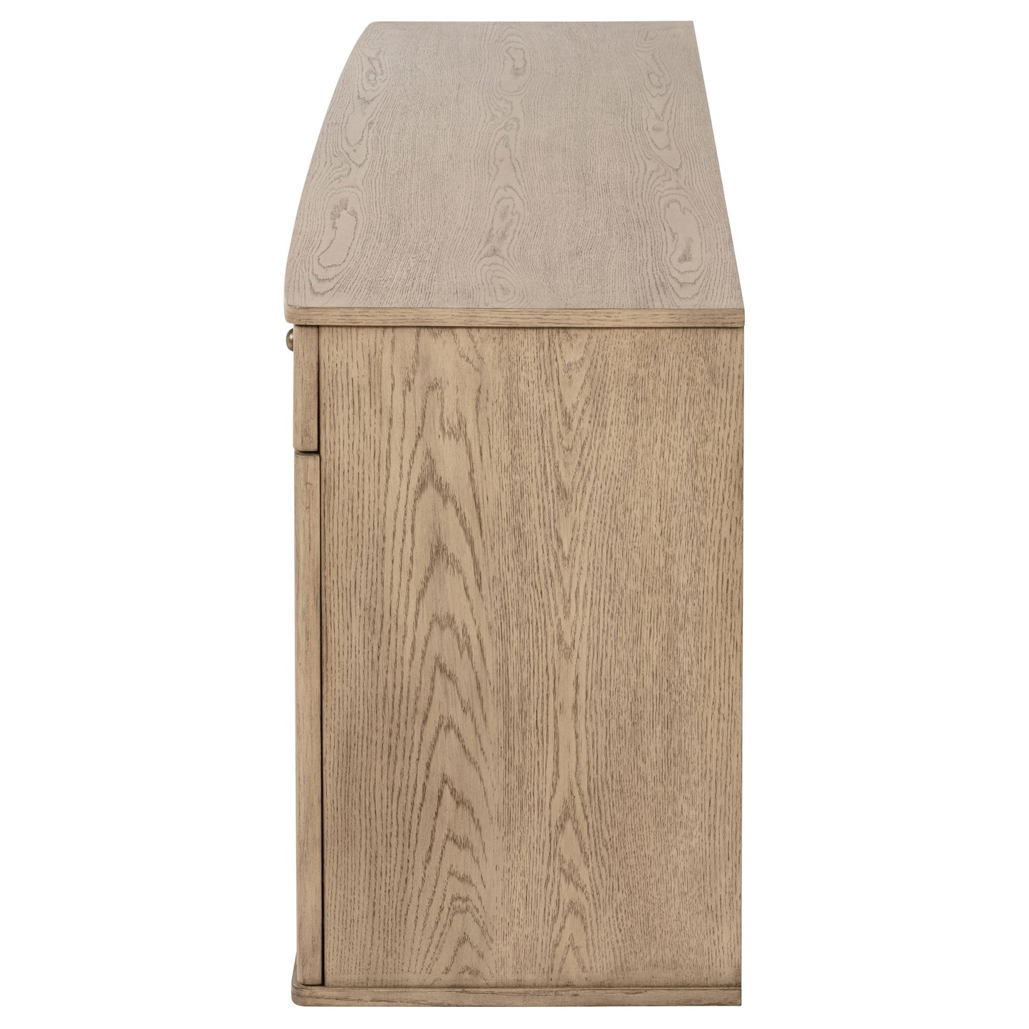 Aparador de caña de 4 puertas Kailani, mueble buffet, roble beige
