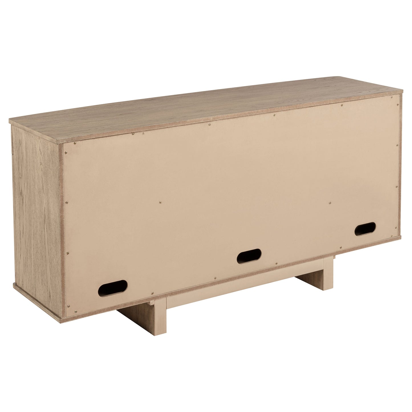 Aparador de caña de 4 puertas Kailani, mueble buffet, roble beige
