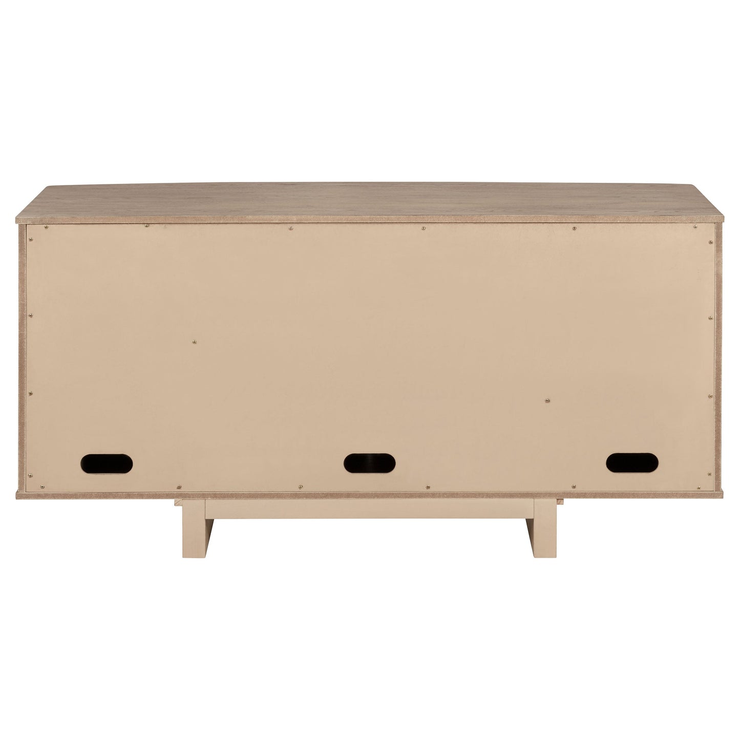 Aparador de caña de 4 puertas Kailani, mueble buffet, roble beige