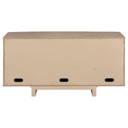 Aparador de caña de 4 puertas Kailani, mueble buffet, roble beige