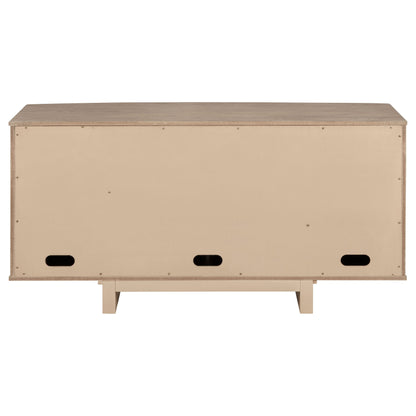 Aparador de caña de 4 puertas Kailani, mueble buffet, roble beige