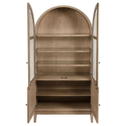 Vitrina de comedor Kailani de 4 puertas de caña en roble beige