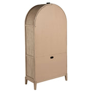 Vitrina de comedor Kailani de 4 puertas de caña en roble beige