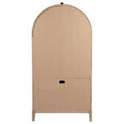 Vitrina de comedor Kailani de 4 puertas de caña en roble beige