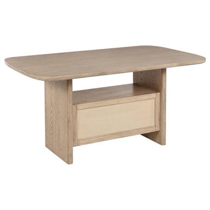 Juego de comedor Kailani Wood de altura de mostrador en roble beige