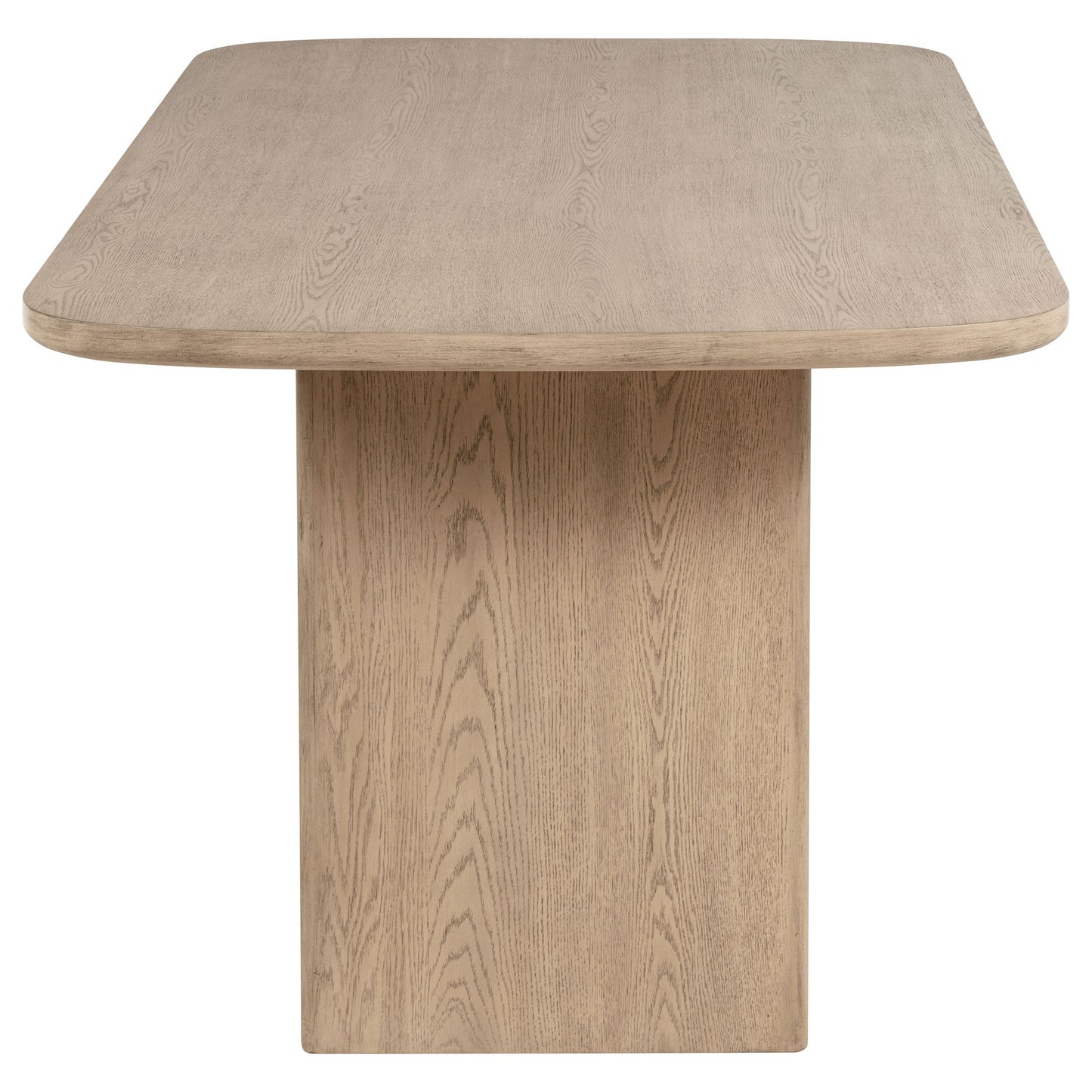 Mesa de comedor Kailani de caña con altura de mostrador y almacenamiento, de roble beige