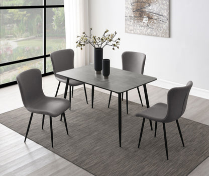 Juego de comedor Horizon con mesa extensible, color gris