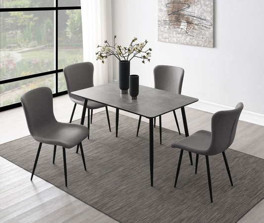 Juego de comedor Horizon con mesa extensible, color gris