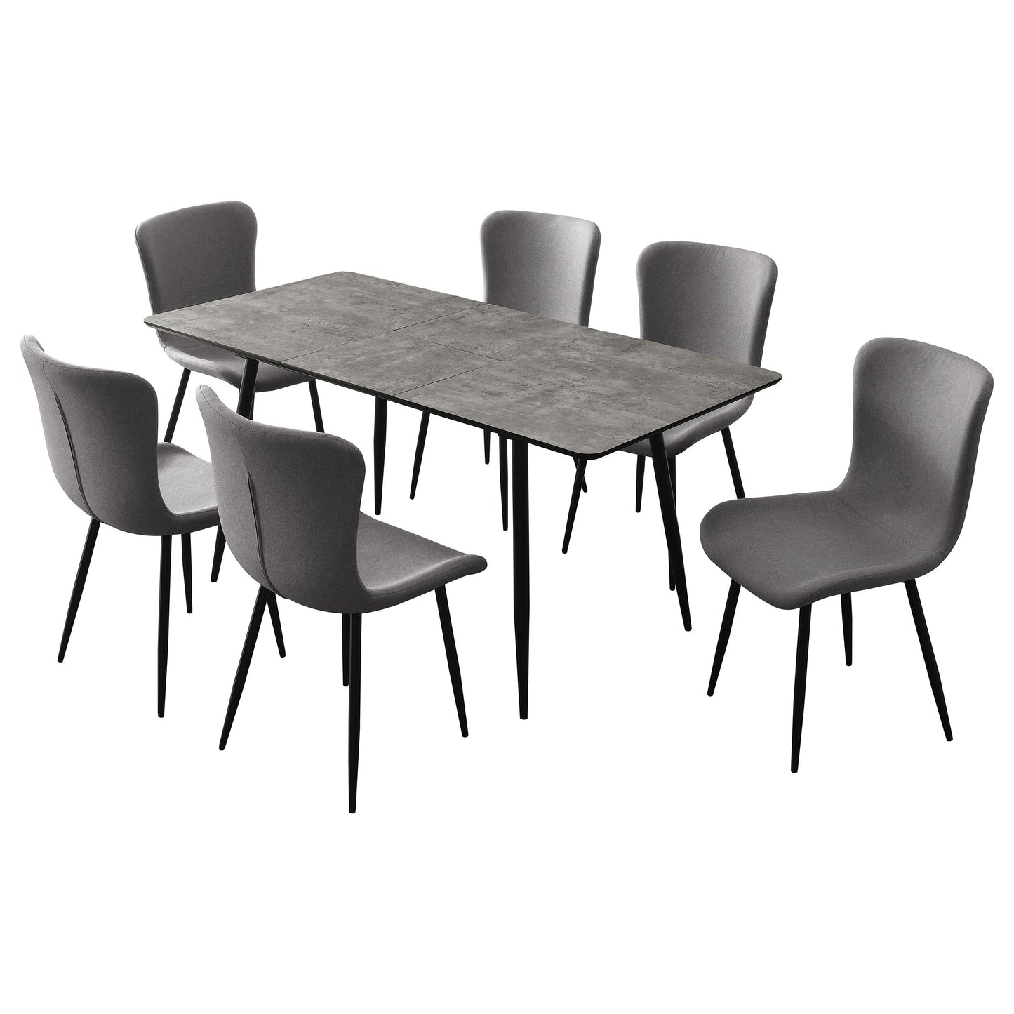 Juego de comedor Horizon con mesa extensible, color gris