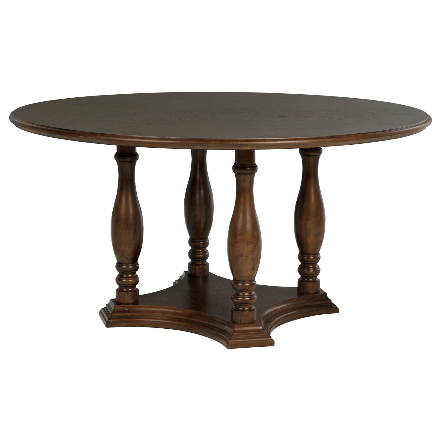Landon 60-inch Round Dining Table Set Rich Brown