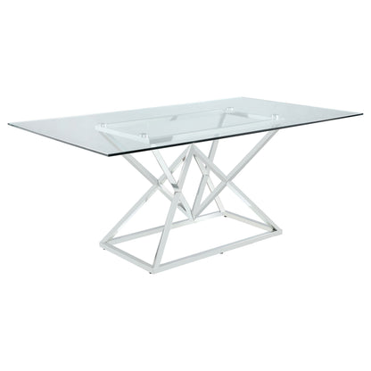 Juego de comedor rectangular Beaufort cromado y gris
