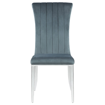 Juego de comedor rectangular Beaufort cromado y gris