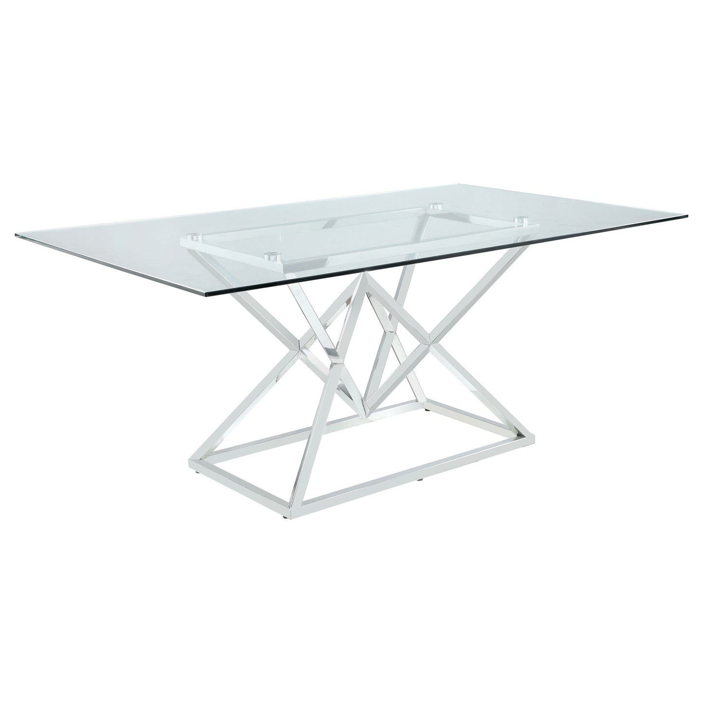 Juego de comedor rectangular Beaufort cromado y gris