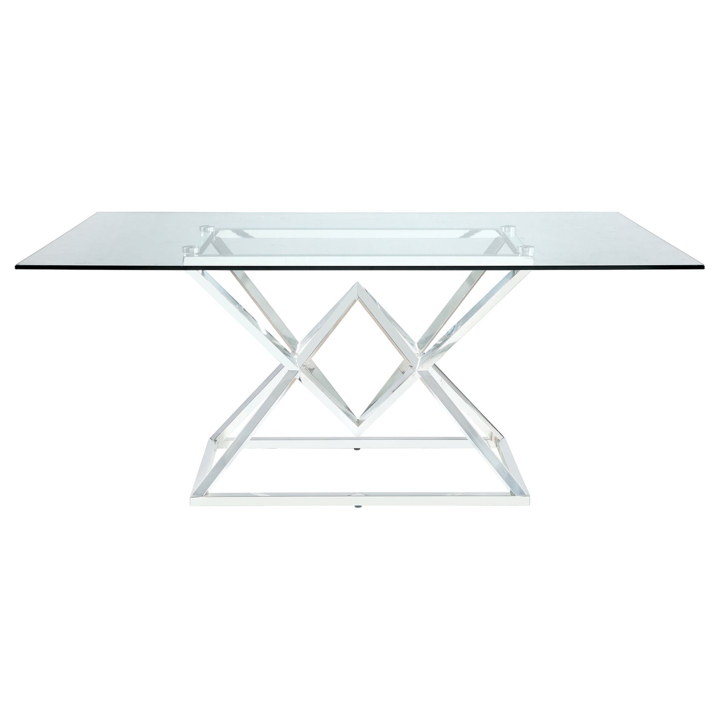 Juego de comedor rectangular Beaufort cromado y gris