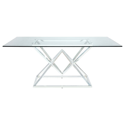 Juego de comedor rectangular Beaufort cromado y gris
