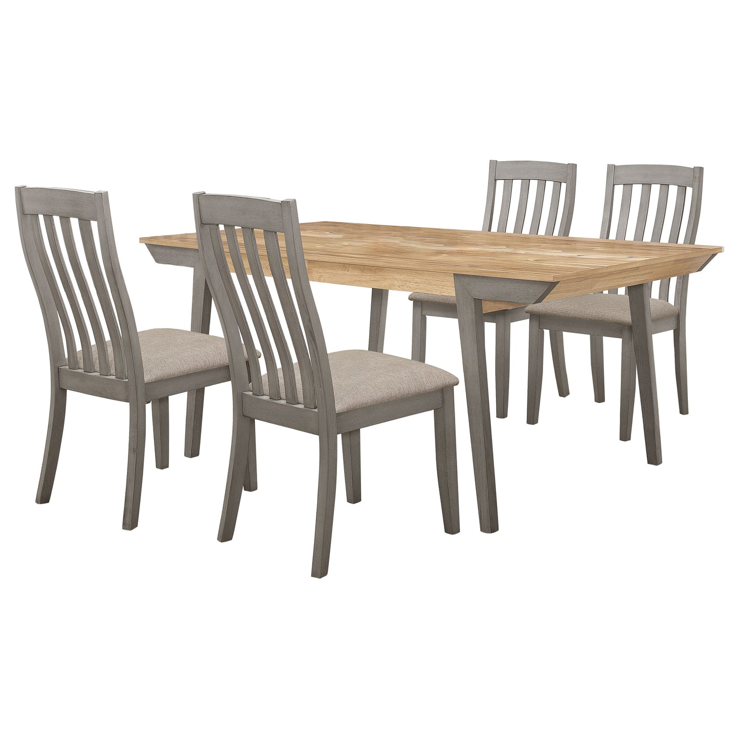 Nogales Rectangular Dining Table Set Coastal Grey