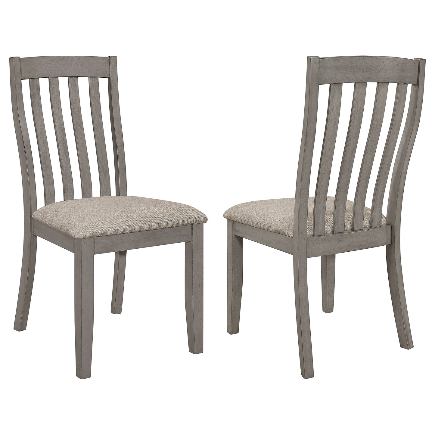 Silla de comedor de madera Nogales, color gris costero (juego de 2)