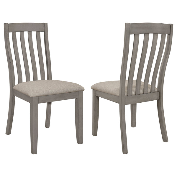 Silla de comedor de madera Nogales, color gris costero (juego de 2)