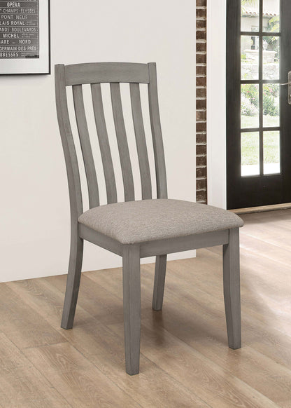 Silla de comedor de madera Nogales, color gris costero (juego de 2)