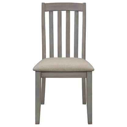 Silla de comedor de madera Nogales, color gris costero (juego de 2)