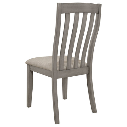 Silla de comedor de madera Nogales, color gris costero (juego de 2)