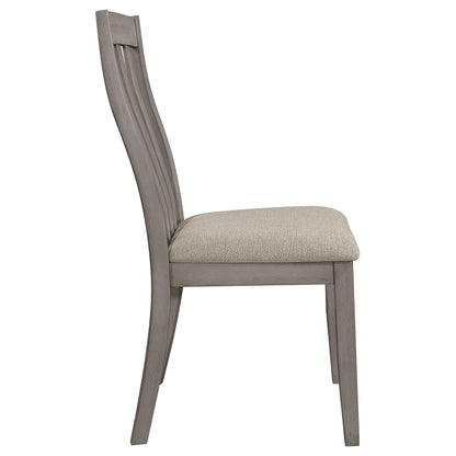 Silla de comedor de madera Nogales, color gris costero (juego de 2)