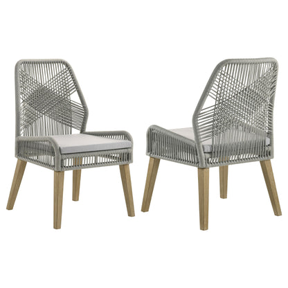 Nakia Woven Rope Dining Side Chairs Dark Navy (Set of 2)
