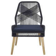 Nakia Woven Rope Dining Side Chairs Dark Navy (Set of 2)